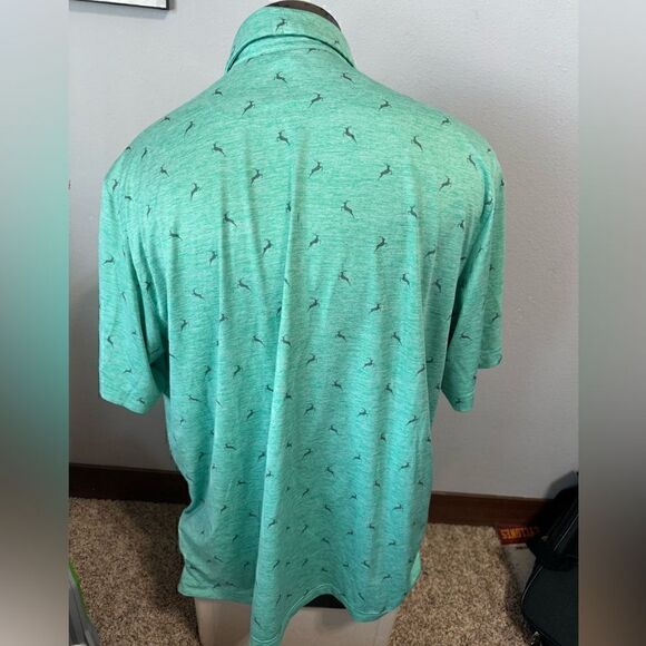 Walter Hagen Mens XXL Reindeer Green Christmas Short Sleeve Polo - Picture 4 of 7